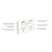Clipsal Iconic 3025-VW | Double Power Point GPO 10 Amp | Vivid White additional image