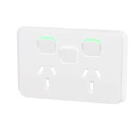 Clipsal Iconic 3025XC-VW |  Double Power Point Extra Switch Skin White | (SKIN ONLY) additional image