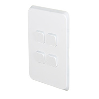 Clipsal Iconic 3044C-VW | 4 Gang Switch Plate Cover | Vivid White | (Skin Only) additional image