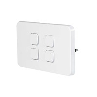Clipsal Iconic 3044HA-VW | Switch 4 Gang Horizontal 10Amp | Vivid White additional image