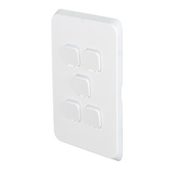 Clipsal Iconic 3045C-VW | 5 Gang Switch Plate Cover | Vivid White | (Skin Only) additional image
