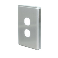 NLS 30562 | 2 Gang Switch Brushed Aluminium Cover Only 'Classic Style' additional image