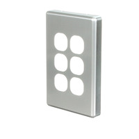 NLS 30566 | 6 Gang Switch Brushed Aluminium Cover Only 'Classic Style' additional image