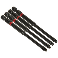 Klein Tools 32795 | Pro Impact Bits Extra Length Assorted 4 Pack | 102mm Bits additional image