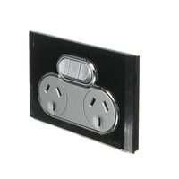 CLIPSAL SATURN 4025X-EB | 10Amp Double Power Point | With Extra Switch | Espresso Black additional image