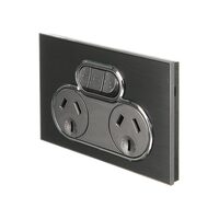 CLIPSAL SATURN 4025X-HB | 10Amp Double Power Point | With Extra Switch | Horizon Black additional image