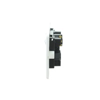 4C Slimline Double Power Point with Extra Switch 10Amp 250v | Elegant Range | White additional image