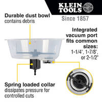 Klein Tools 53710 | Hole Saw With Adjustable Auto Set Arms 50mm - 180mm additional image