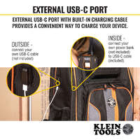 Klein Tools 62805BPTECH  | Tradesman Pro™ XL Tool Bag Backpack | 28 Pockets additional image