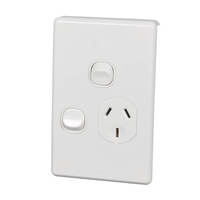 Clipsal Classic C2015VXA-WE | 10Amp Single Switch Socket Outlet, Vertical, Removable Extra Switch additional image