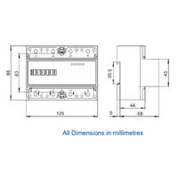 Pulset KWH/3 | 3 Phase 3X20(100)A KW Hour Meter additional image