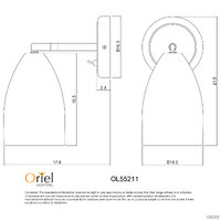 Oriel OL55211WH | Salem Adjustable Wall Light With Switch | White additional image