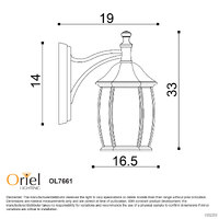 Oriel OL7661BK | Highgate Down Traditional Outdoor Wall Light | Black additional image