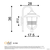 Oriel OL7850BK | Domo Contemporary Coach Light | Black additional image