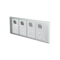 Clipsal Iconic STYL Quad Switched Internal Power point Cover Plate Silver | S3015/4C-SV additional image