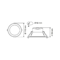 SAL Wave SE S9065TC-MS | Wave Recessed LED Downlight With Sensor 9W White Polycarbonate 3 CCT additional image