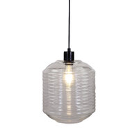 Stylux SL63512CL | Marconi Single Clear Glass Pendant 25cm | Black additional image