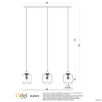Stylux SL63523CL | Marconi Trilight 3 Clear Glass Light Pendant | Black additional image