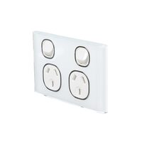 Snow Leopard SNPP2GWW | Double Power Point GPO 10Amp 250v | Glass Look additional image