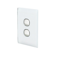 Snow Leopard SNSWV2GWW | 2 Gang Light switch | Glass Look additional image