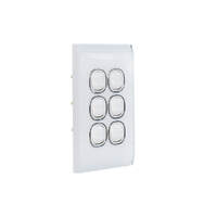 Snow Leopard SNSWV6GWW | 6 Gang Light switch | 16AX/20Amp 250v | Glass Look additional image
