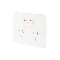 Hager Silhouette WBSP2S | Double Power Point 10Amp | Slimline | Gloss White additional image