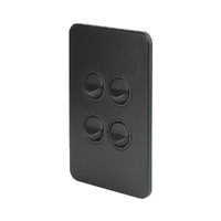 Hager Silhouette WBSSV4-MB | Four Gang Switch 16Amp | Slimline | Matt Black additional image