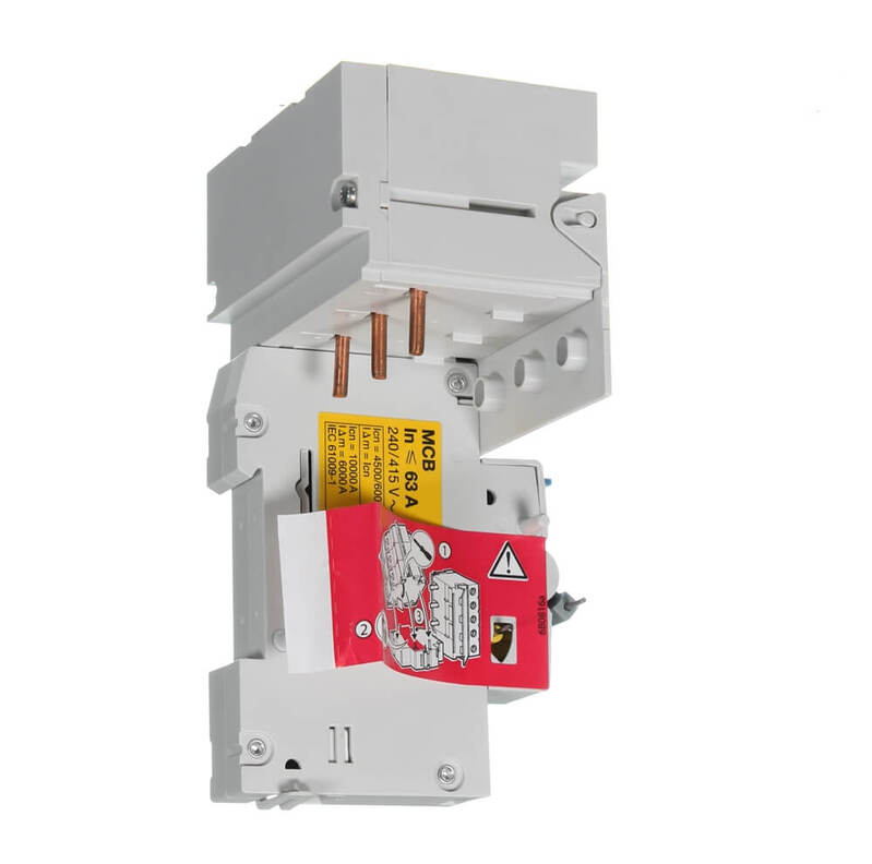 HAGER BD163T 63Amp RCD Addonblock 3 Pole 1 Module 30mA