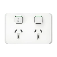 Clipsal Iconic CUSTOM-3025-VW | Custom Engraved Double Power Point GPO 10 Amp | Vivid White additional image