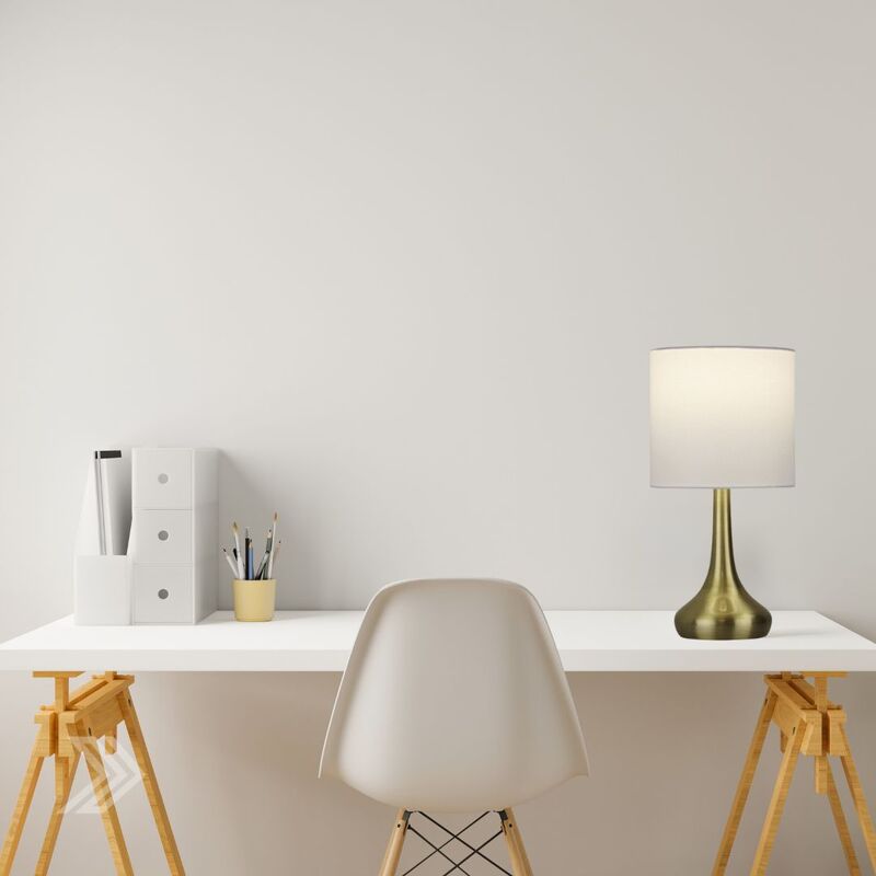 Lighting Factory LF9205AB | Lola On & Off Touch Lamp | Antique Brass