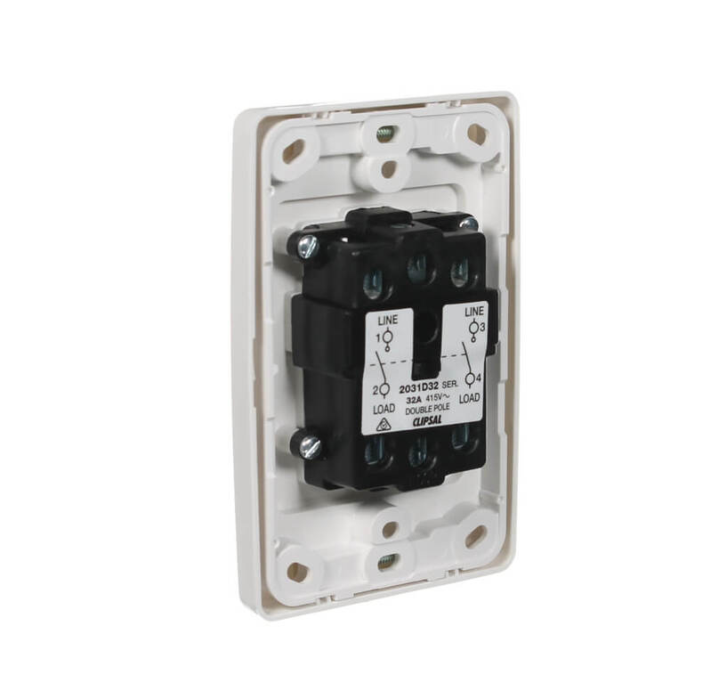 CLIPSAL 2031D32WE 32Amp Double Pole Cooker / Stove Isolator Switch