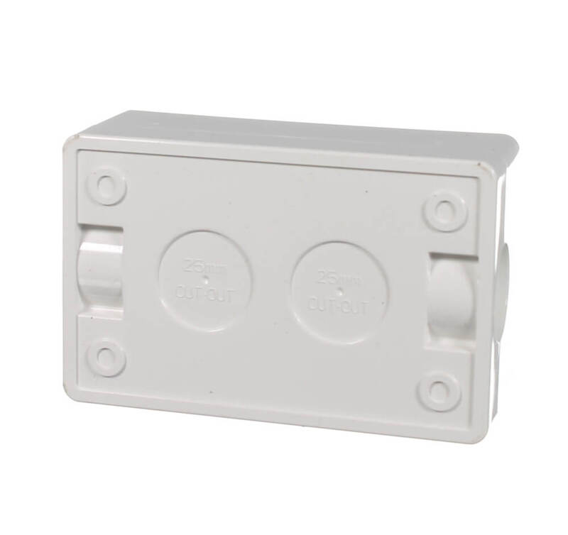 CLIPSAL 238/25 Solid Mounting Block (25mm Entry) White