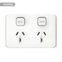 Clipsal Iconic CUSTOM-3025-VW | Custom Engraved Double Power Point GPO 10 Amp | Vivid White additional image