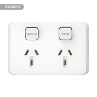 Clipsal Iconic CUSTOM-3025-VW | Custom Engraved Double Power Point GPO 10 Amp | Vivid White additional image