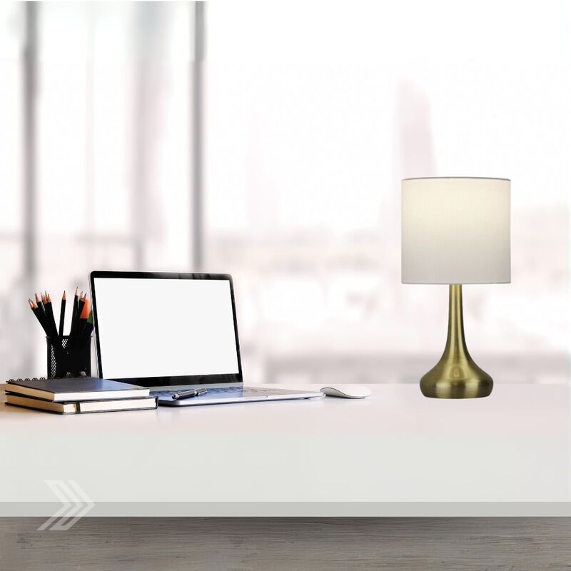 Lighting Factory LF9205AB | Lola On & Off Touch Lamp | Antique Brass