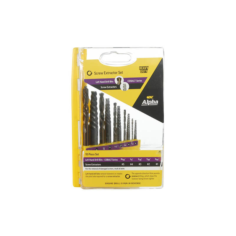 Screw Extractor Set Alpha Alpha 9SECOL-SET10 | Screw Extractor Drill Set Cobalt | 10-Set
