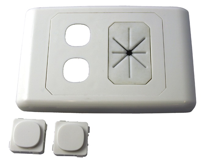 Matchmaster 05MM-WP62 | Outlet Plate Cable Management plus 2 Outlets main image