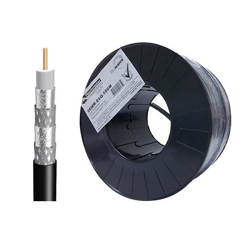 Southwire 500 Ft 18 Rg6 Quad Shield Cu Catv Cm Cl2 Coaxial Cable In Black 56918445 The Home Depot