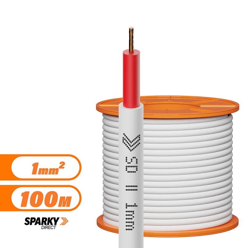 Cable Single Double Insulated 1.0mm Red 100mtr | 1.0mm SDI Red main image