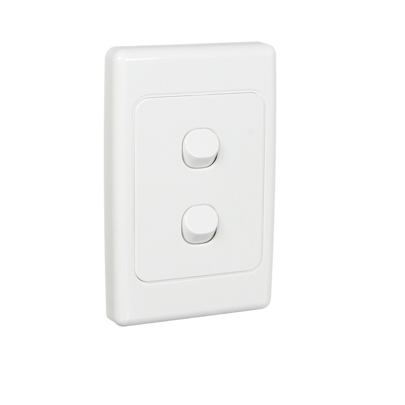 Clipsal 2032V66-WE | 2 Gang Switch Weatherproof Vertical Flush 10A IP66 White main image