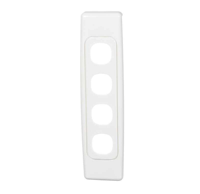 Clipsal 2034-WE | 4 Gang Architrave Grid & Surround White | 2000 Series main image