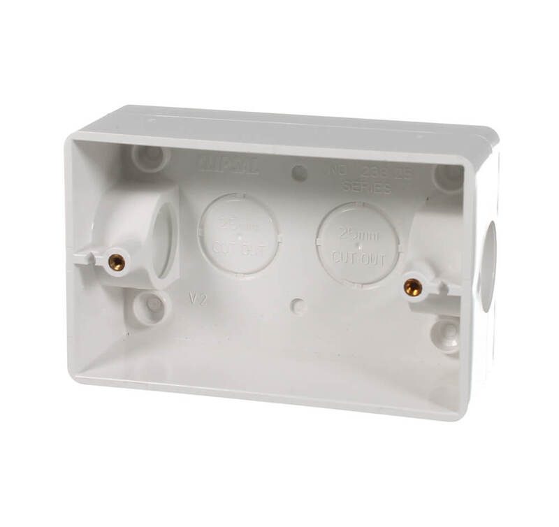 CLIPSAL 238/25 | Solid Mounting Block (25mm Entry) | White main image