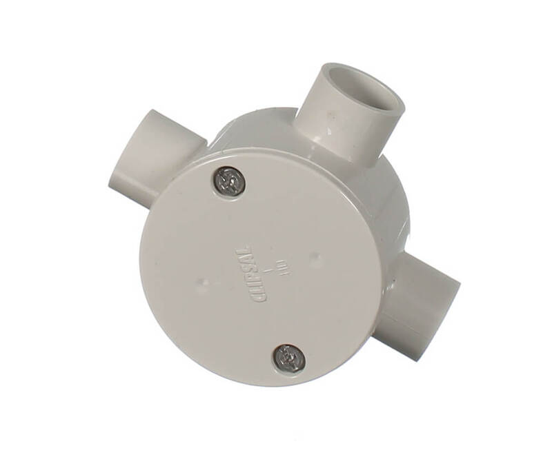 Clipsal 3 Way 20mm Round Shallow Junction Box 240203GY Jbox