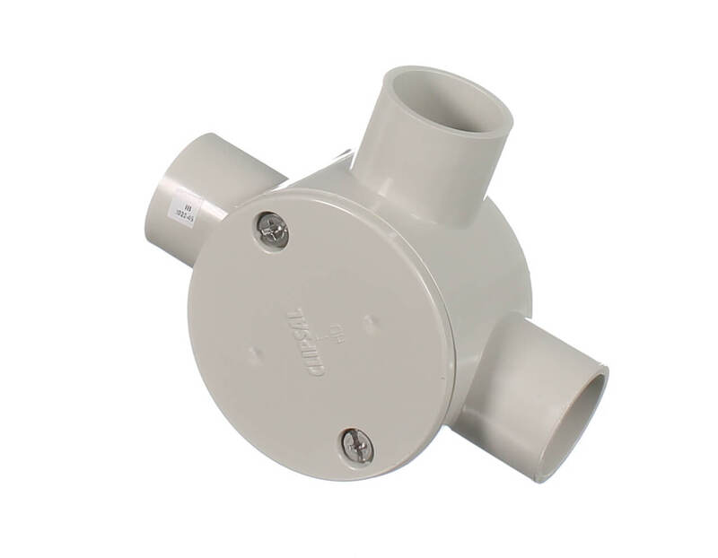 Clipsal 240253GY 3 Way 25mm Round Shallow Junction Box