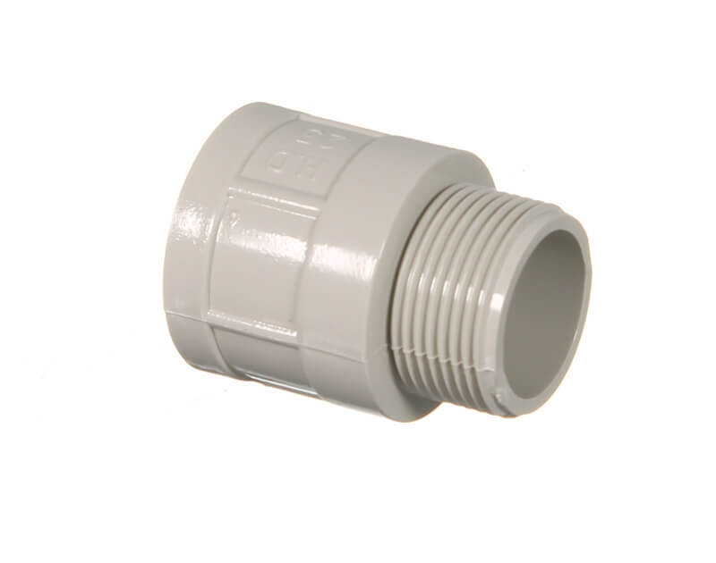 Clipsal 26325GY 25mm Plain to Screwed PVC Conduit Male Coupling