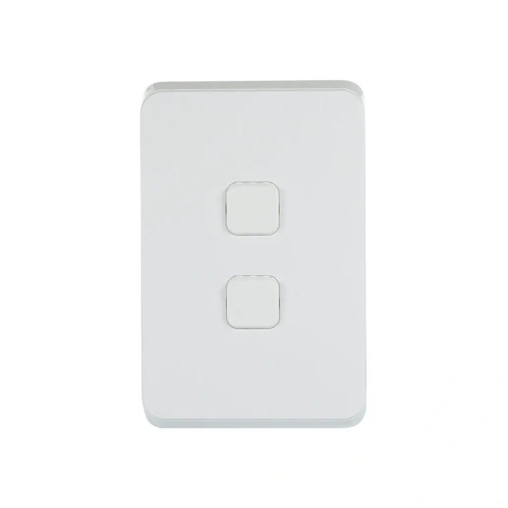 Clipsal 3042C-XW | Iconic 2 Gang Switch Cover | Extra White | (SKIN ONLY)