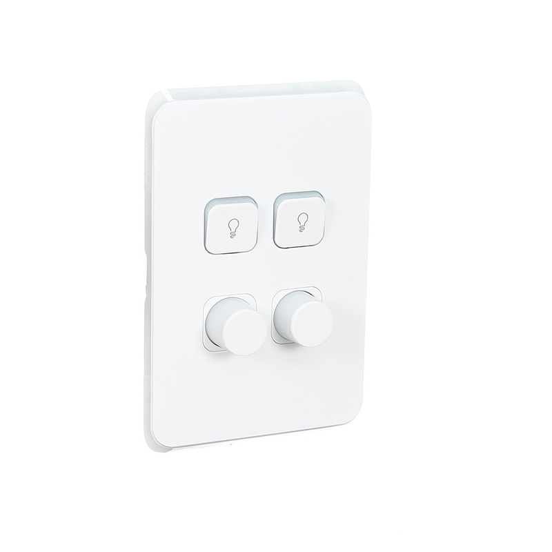 Clipsal Iconic 3044VA2DIM2Light DollyVW 4 Gang complete 2 x Dimmer