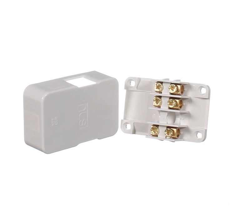NLS 30537 | 3 terminal 32A Mini Junction Box with Fixed Electrical Terminals main image