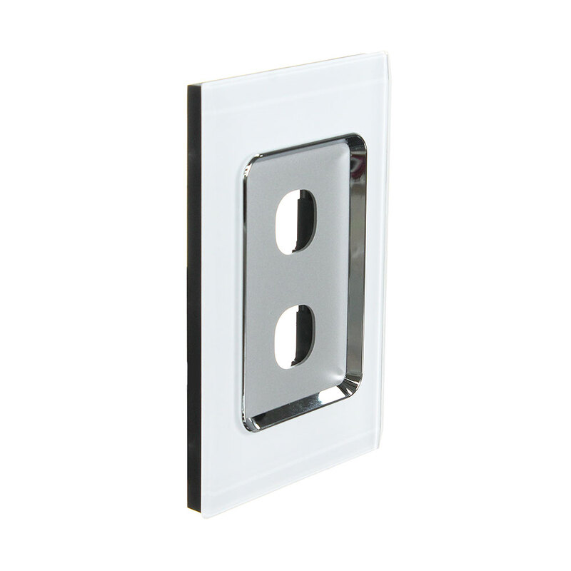 CLIPSAL SATURN 4032VHPW | 2 Gang 30 Series Grid And Surround (Pure White) main image