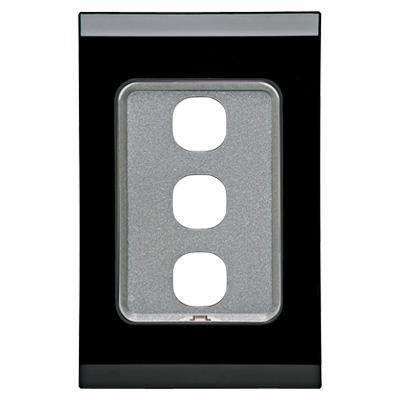 CLIPSAL SATURN 4033VHEB | 3 Gang 30 Series Grid And Surround (Espresso Black) main image